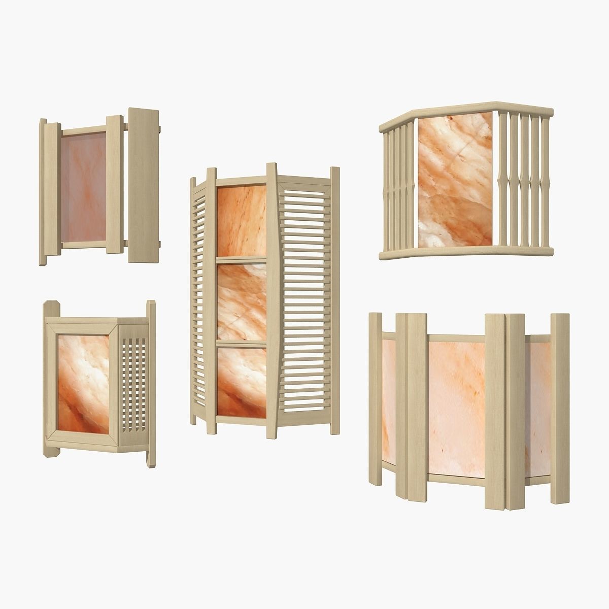 Sauna Light Set 02 3D model_2