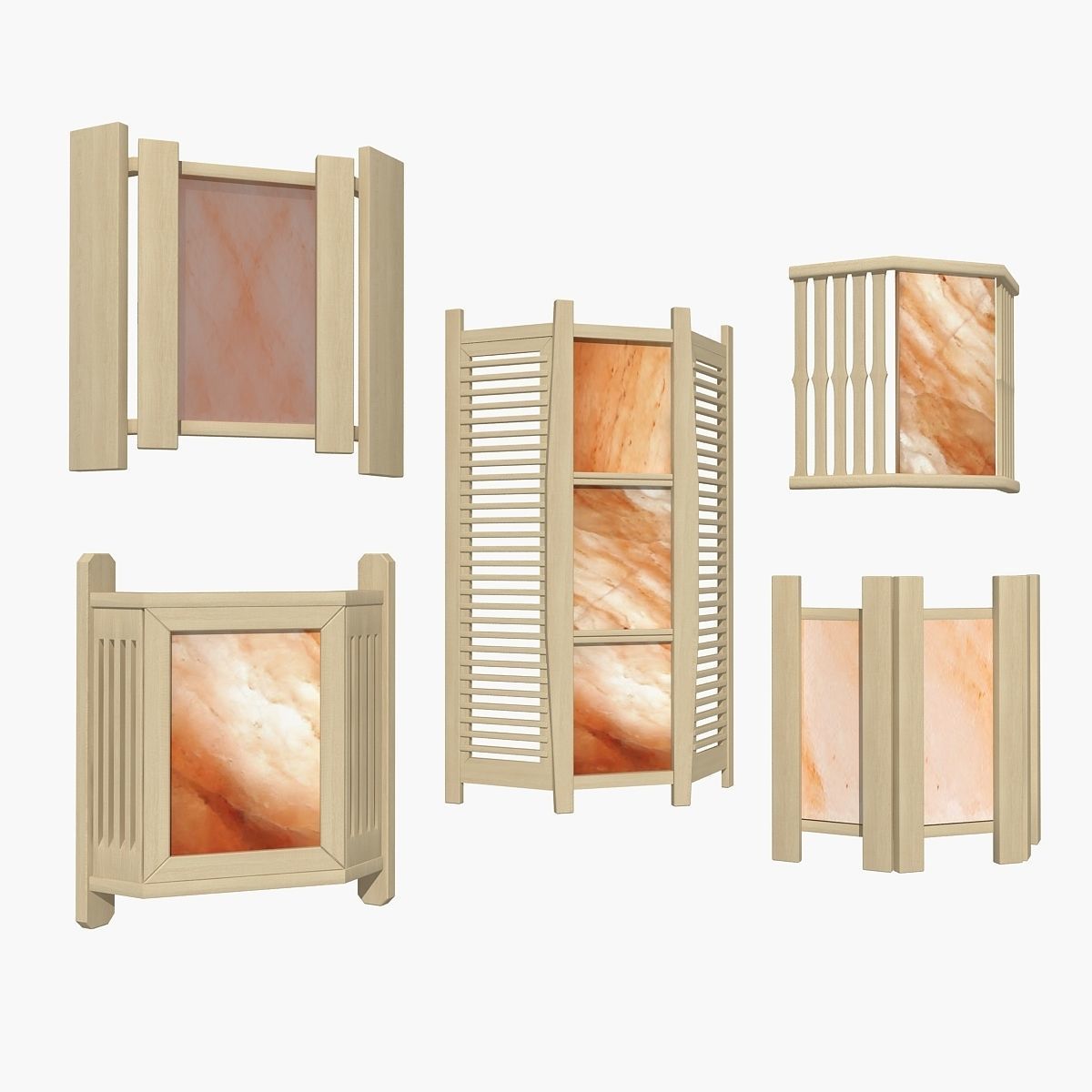Sauna Light Set 02 3D model_1