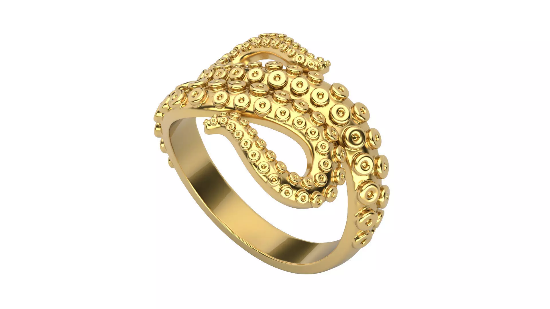 Octopus ring V1 3D print model_0