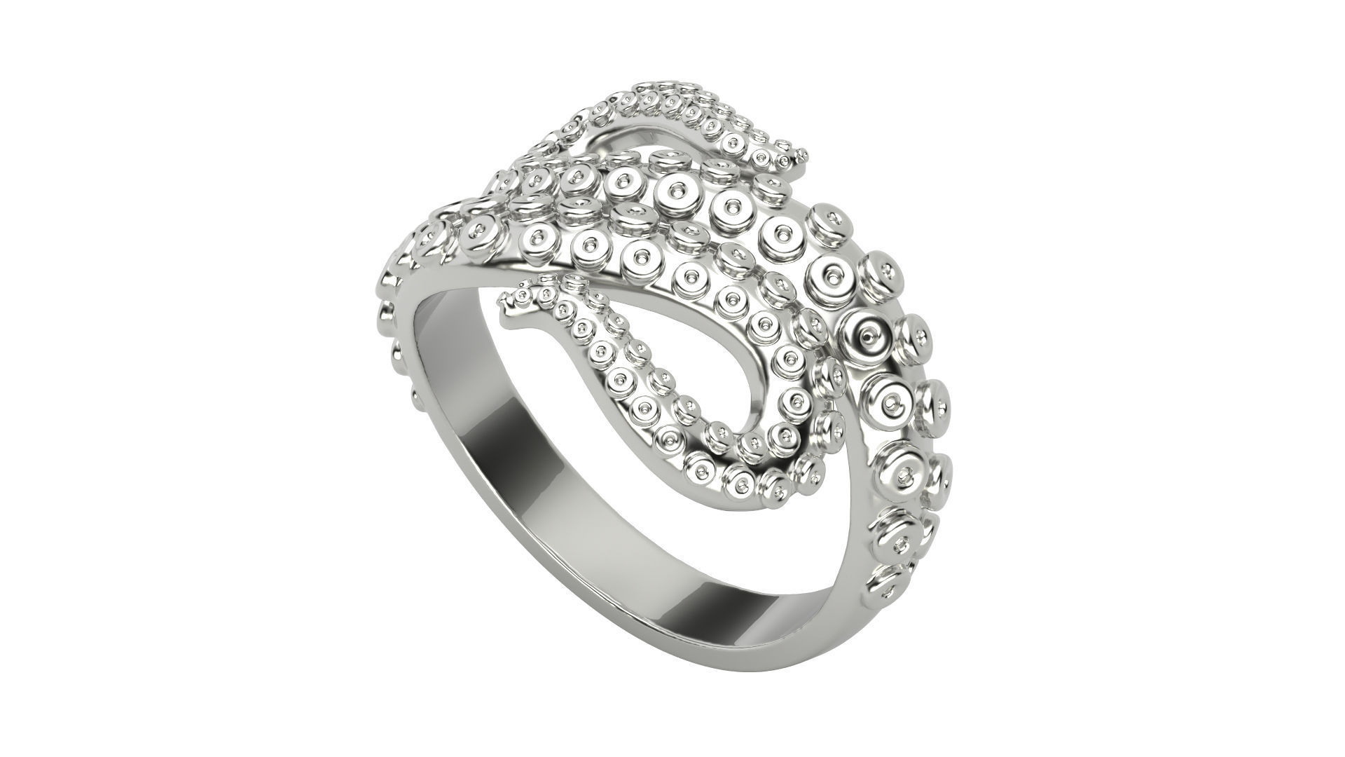 Octopus ring V1 3D print model_2