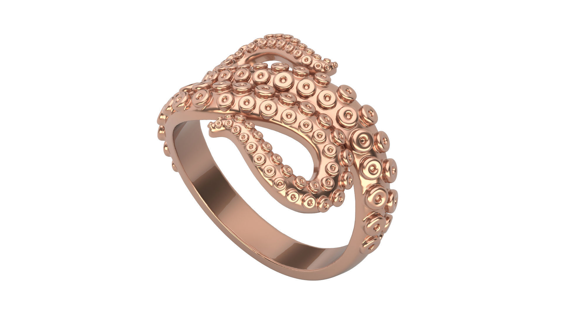 Octopus ring V1 3D print model_4