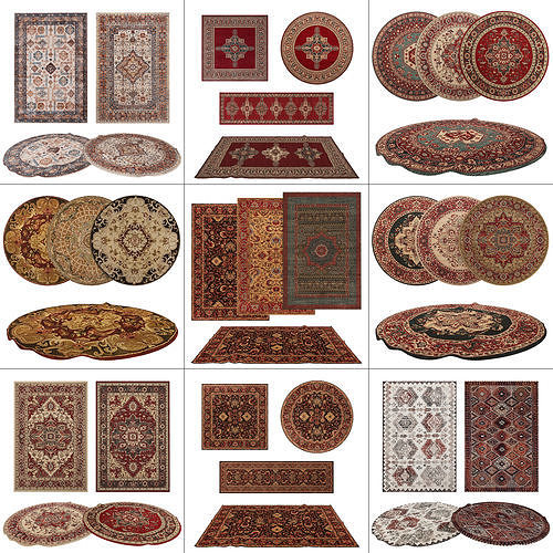 9 in 1 Rug Collection No 33 Low-poly 3D model