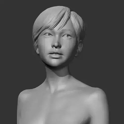 HD girl bust O 3D print model 3D print model
