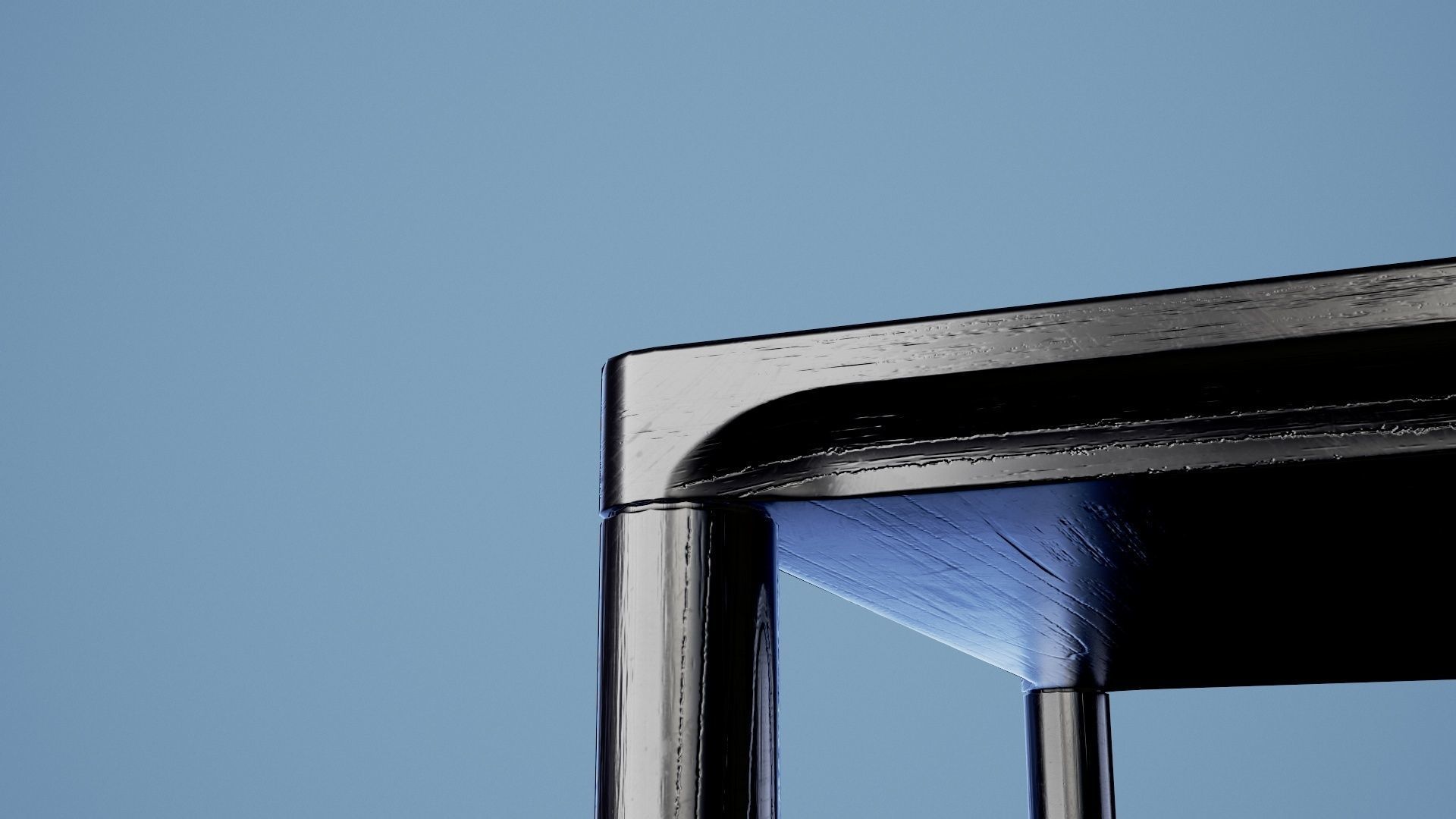 Minimalist Table 001 - Black Wood Low-poly 3D model_3