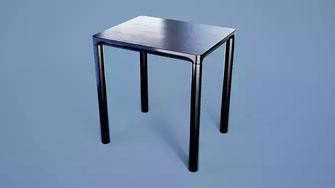 Minimalist Table 001 - Black Wood Low-poly 3D model
