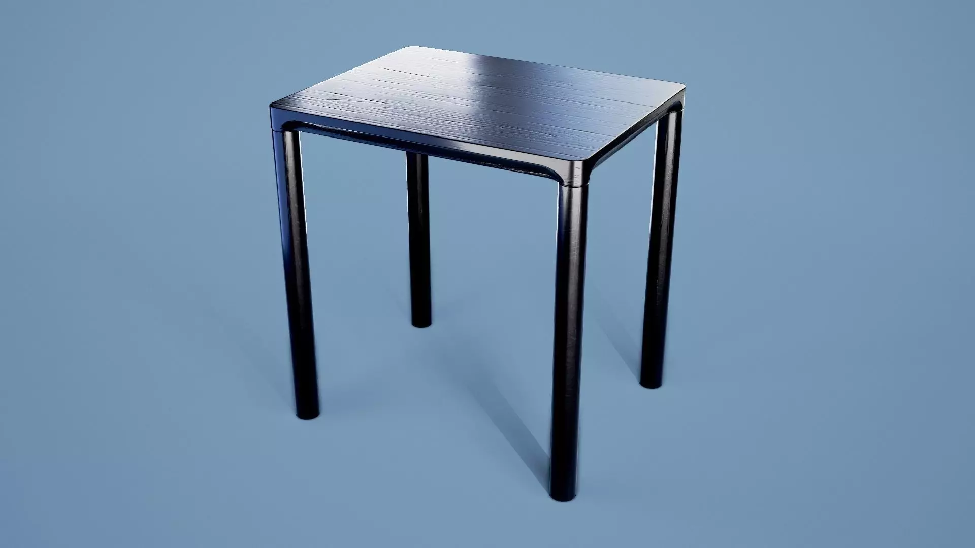 Minimalist Table 001 - Black Wood Low-poly 3D model_0