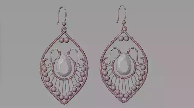 Earring 5 pair of earrings with ornate design