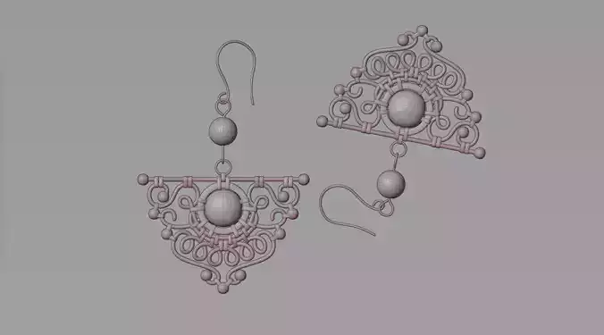 Earrings 3 ornate pair of