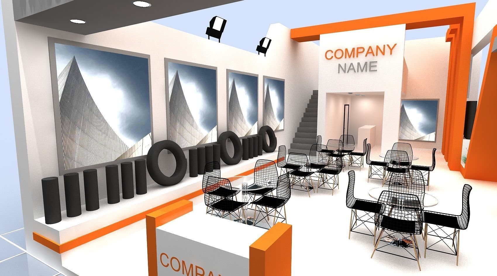 Exhibition Stall Size 14 m x 7 m Height 500 cm 3D model 3D model_5