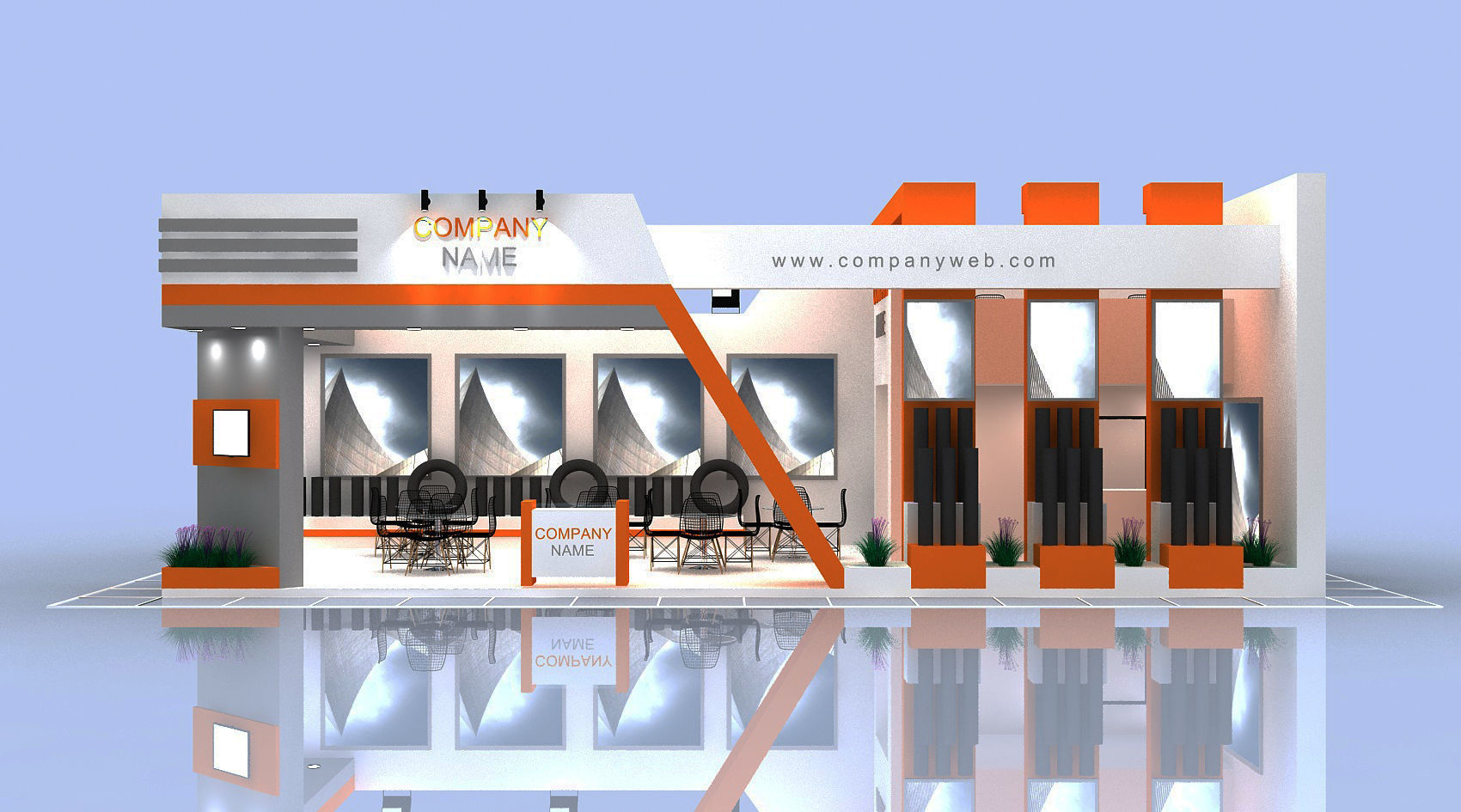 Exhibition Stall Size 14 m x 7 m Height 500 cm 3D model 3D model_2