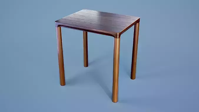 Minimalist Table 001 - Dark Wood Low-poly 3D model