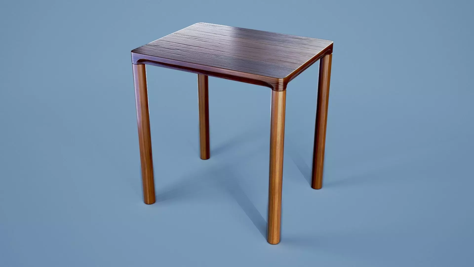 Minimalist Table 001 - Dark Wood Low-poly 3D model_0