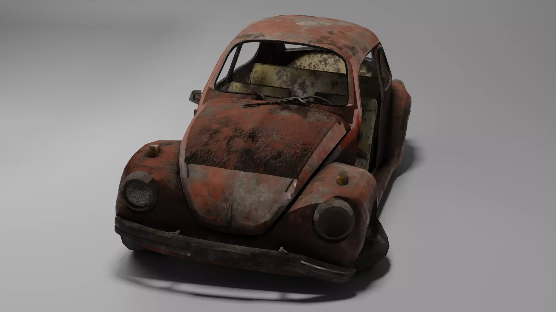 Old beetle Low-poly 3D model_0