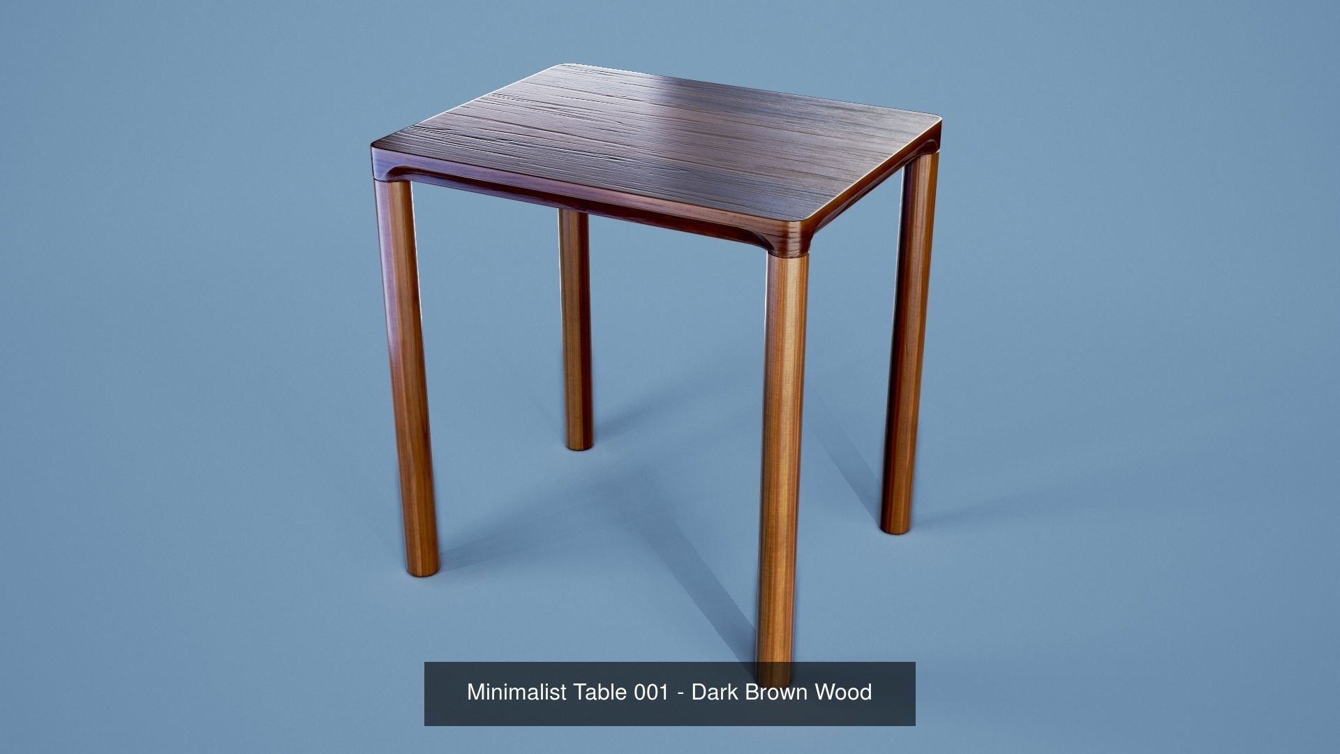 Minimalist Table 001 - Wood 3D Model Collection_3