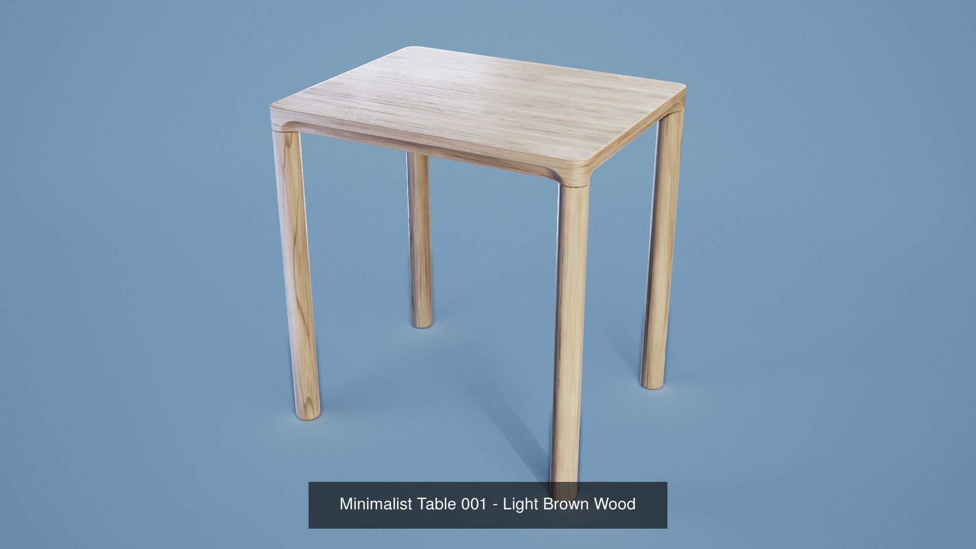 Minimalist Table 001 - Wood 3D Model Collection_4