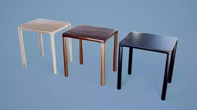 Minimalist Table 001 - Wood 3D Model Collection