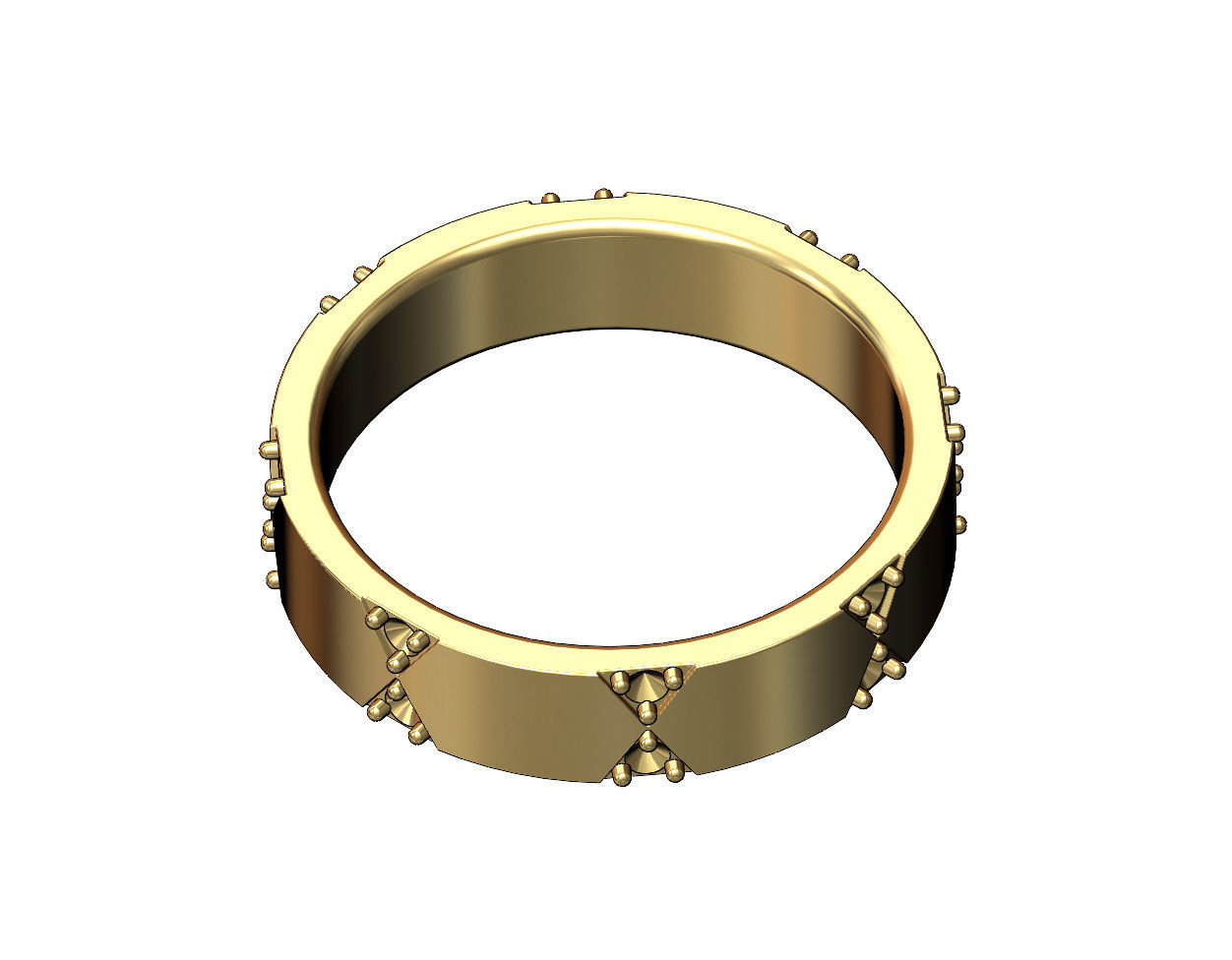 Diamond traingles pattern band US sizes 5to9 3D print model_6