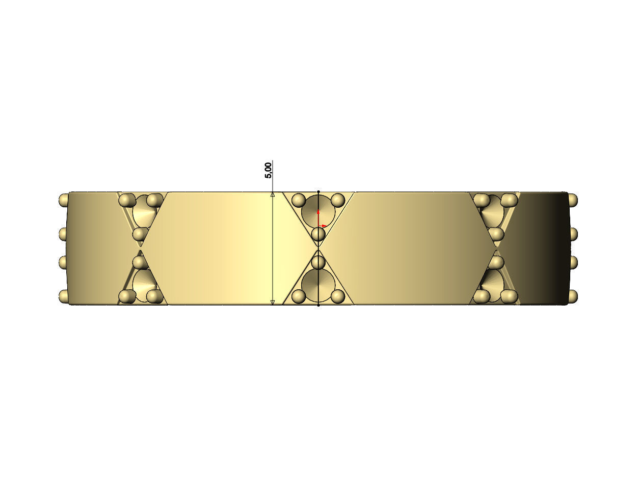 Diamond traingles pattern band US sizes 5to9 3D print model_8