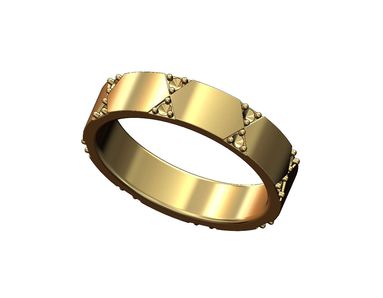 Diamond traingles pattern band US sizes 5to9 3D print model_5