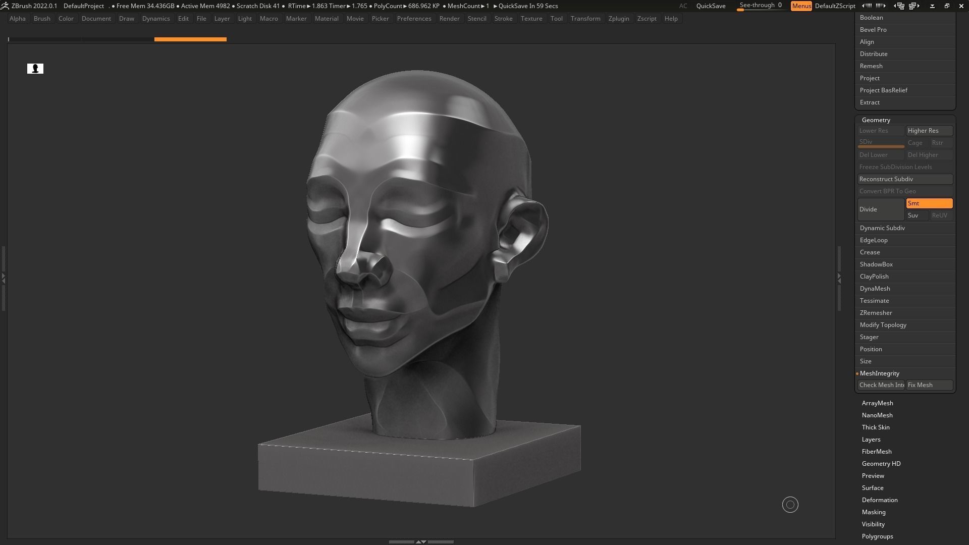 human head modern sculpture 3d print model 120 3D print model_10