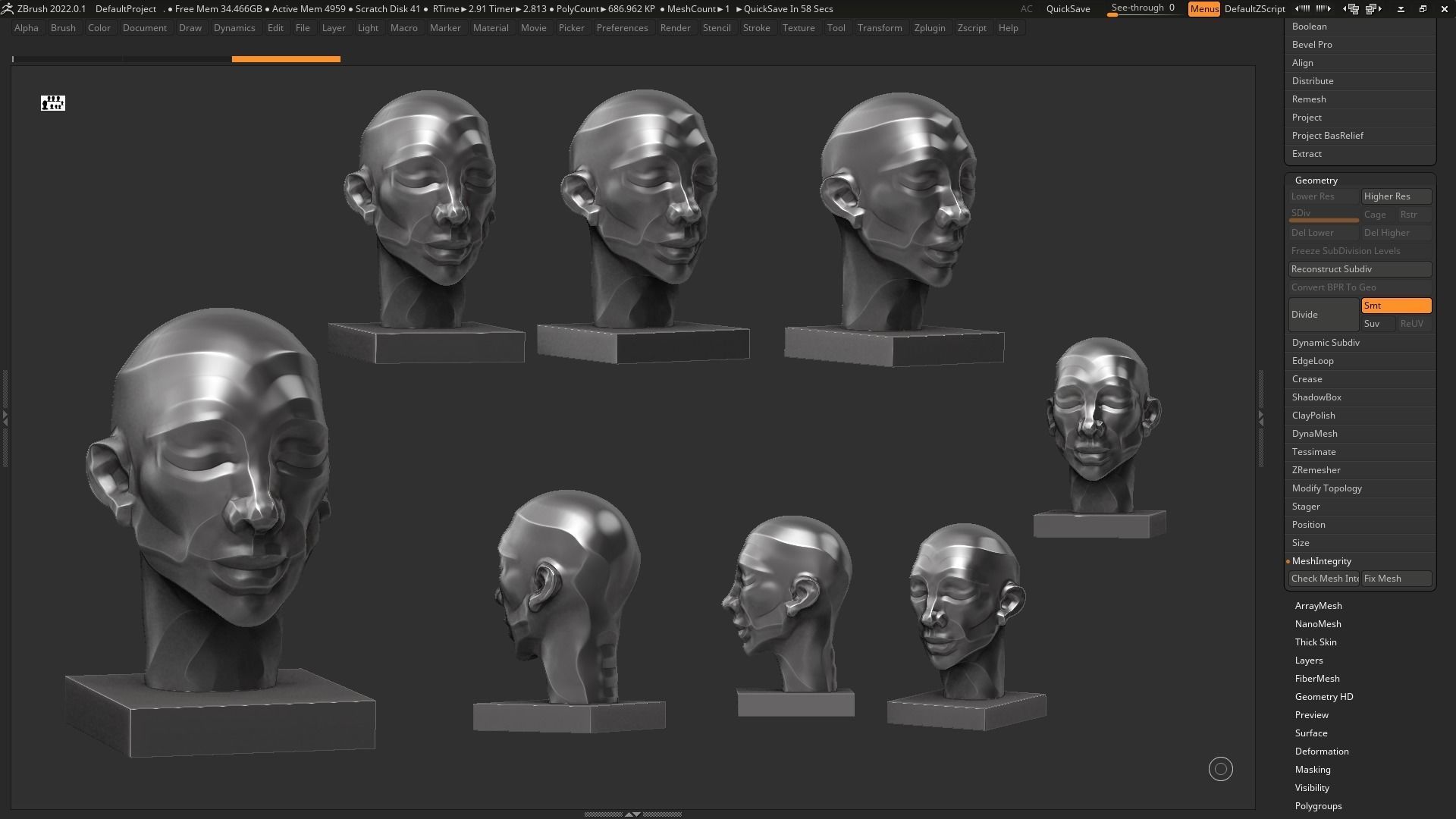 human head modern sculpture 3d print model 120 3D print model_1