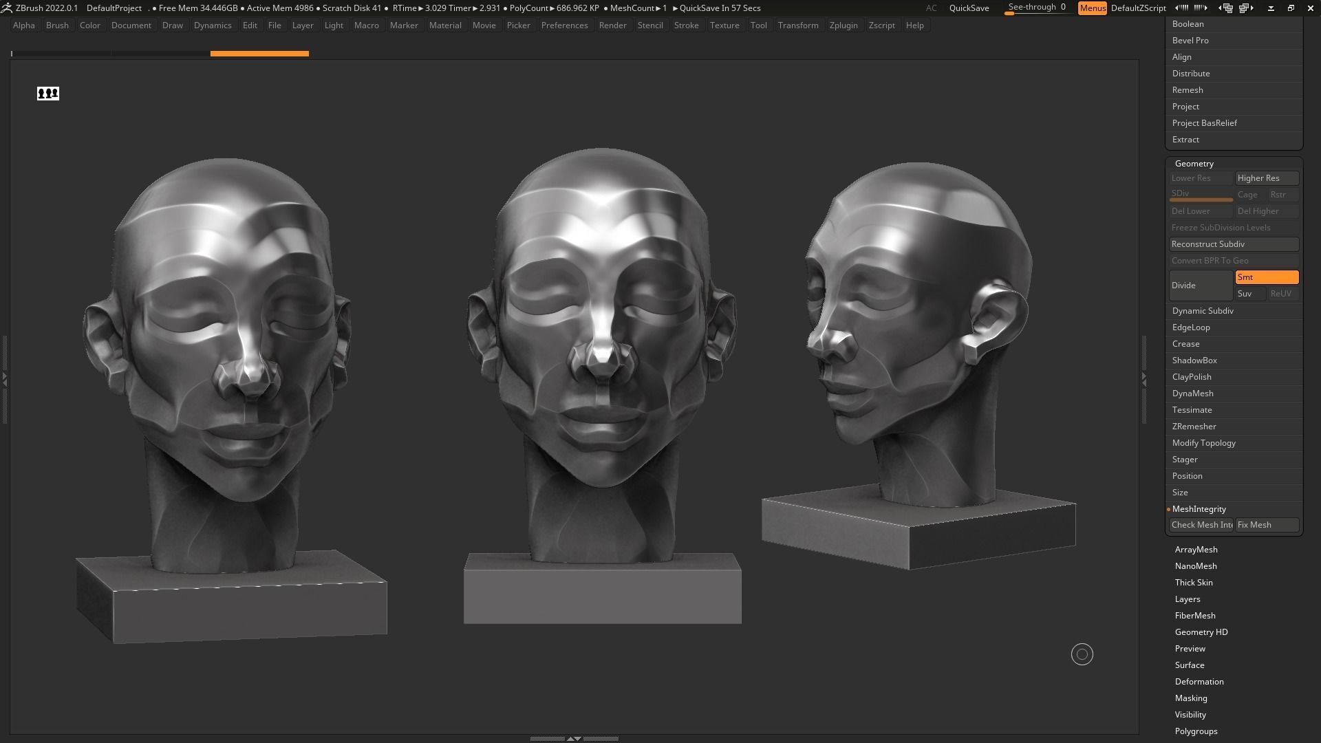 human head modern sculpture 3d print model 120 3D print model_11
