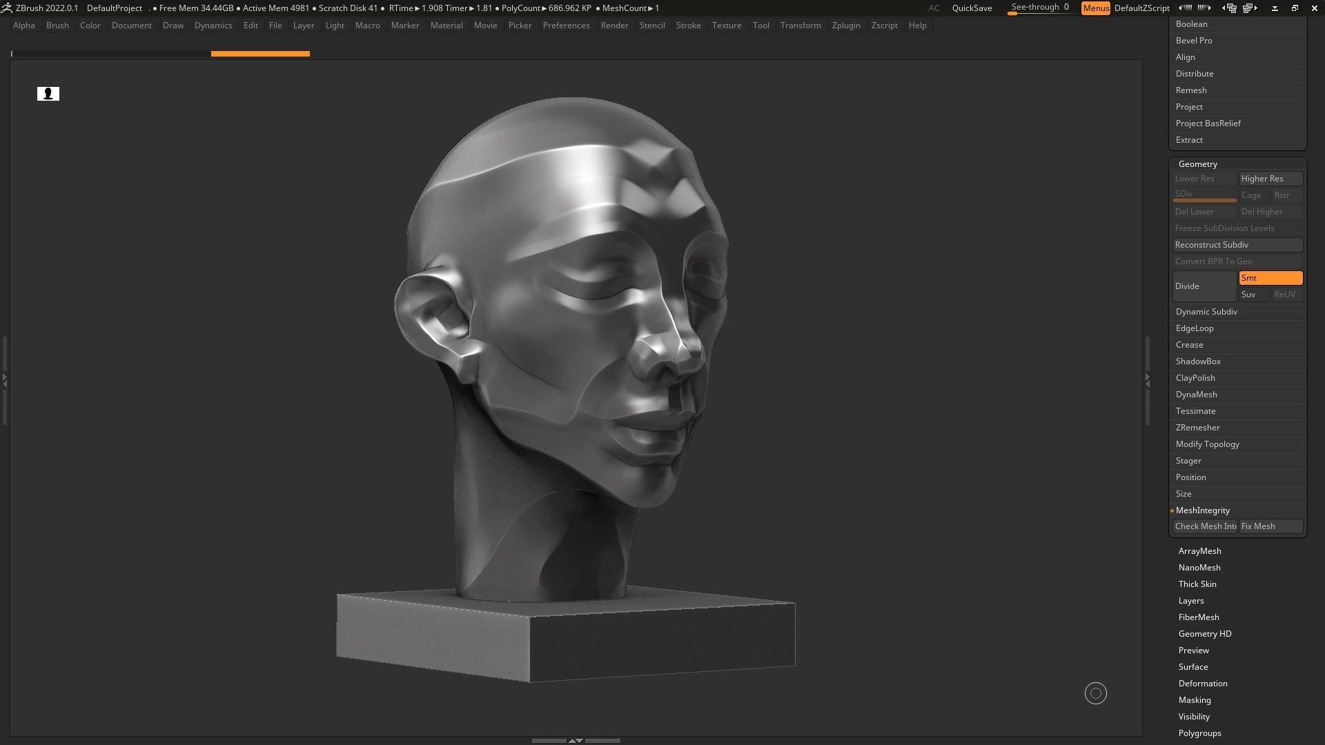human head modern sculpture 3d print model 120 3D print model_3