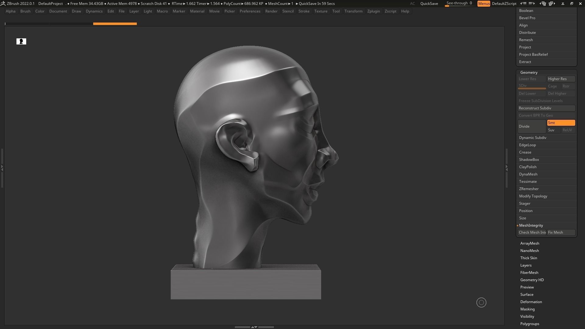 human head modern sculpture 3d print model 120 3D print model_5