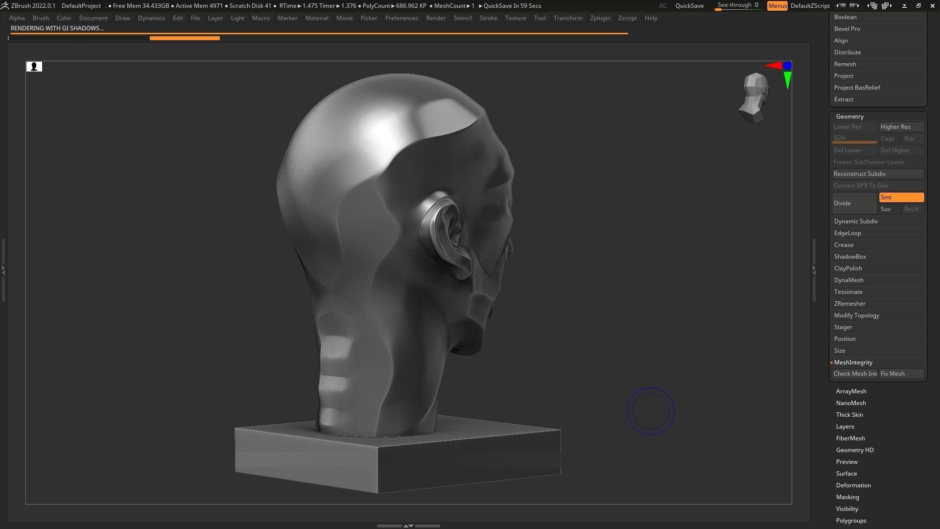 human head modern sculpture 3d print model 120 3D print model_6