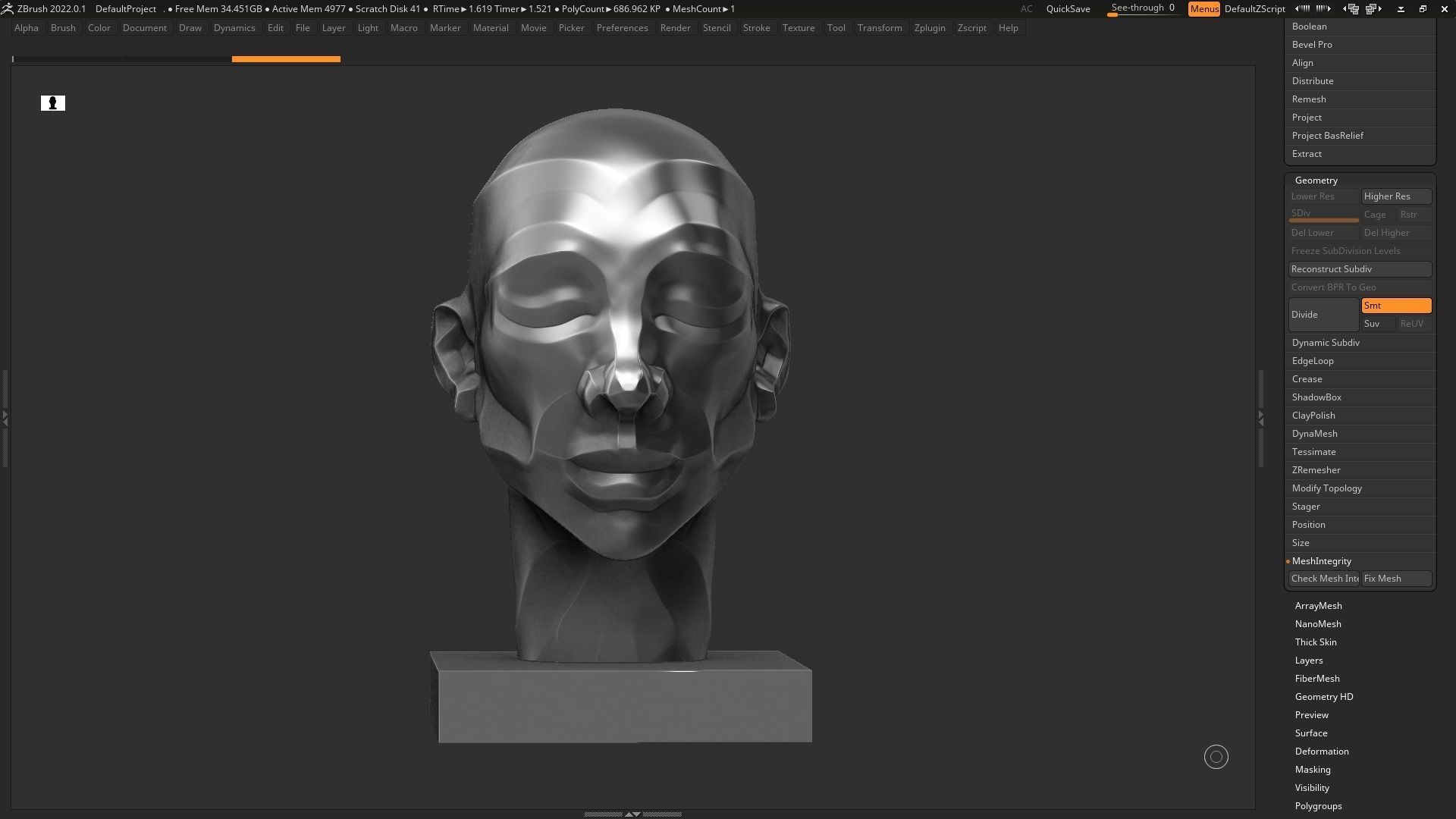 human head modern sculpture 3d print model 120 3D print model_2