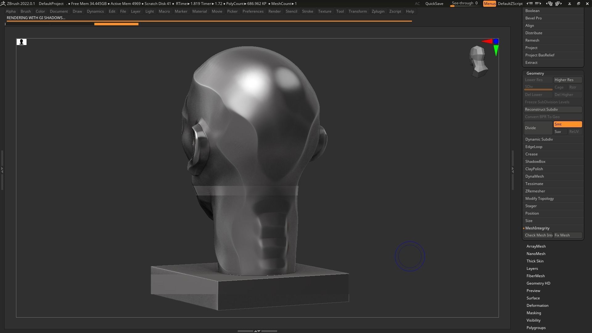 human head modern sculpture 3d print model 120 3D print model_7