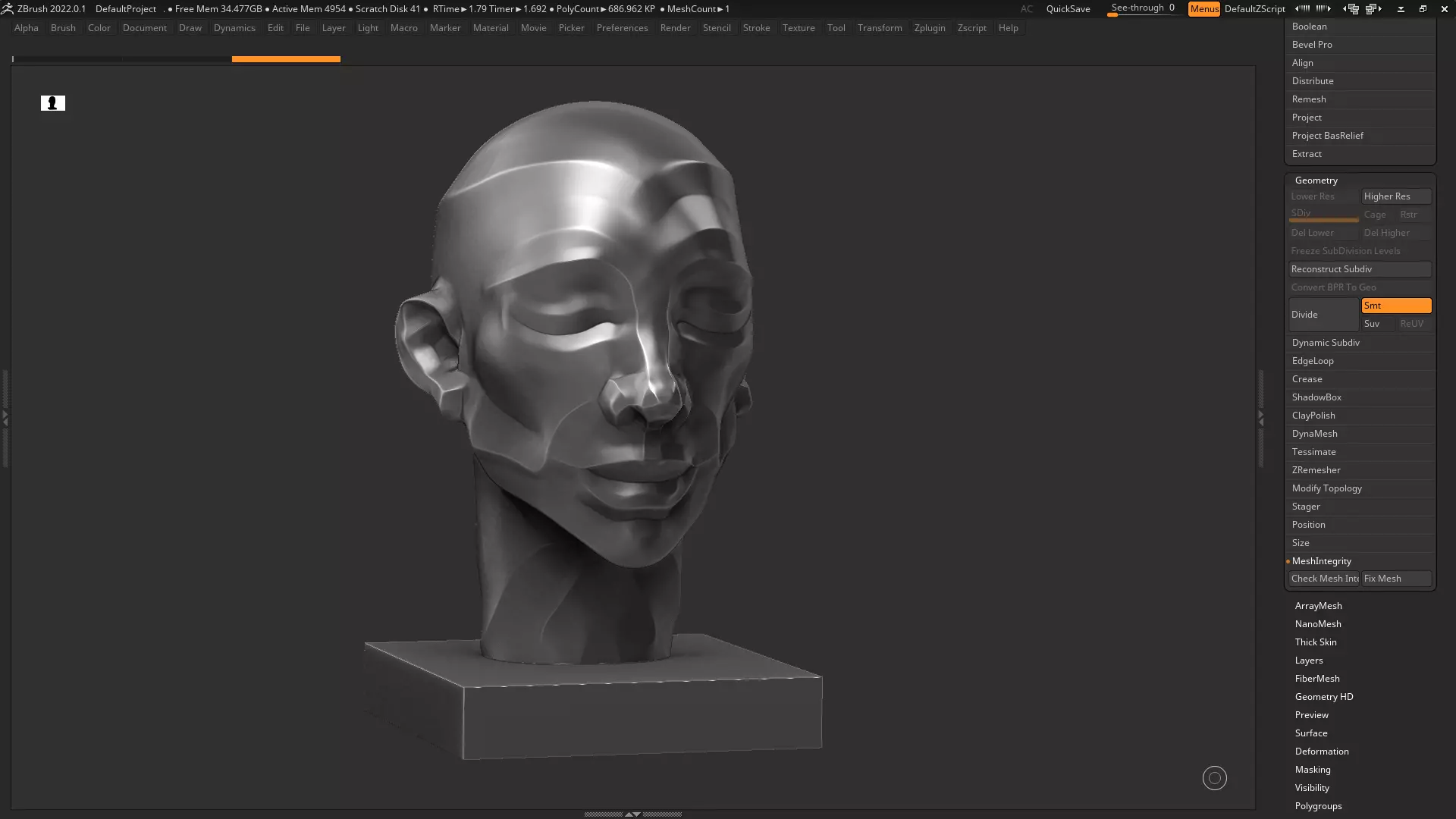 human head modern sculpture 3d print model 120 3D print model_0