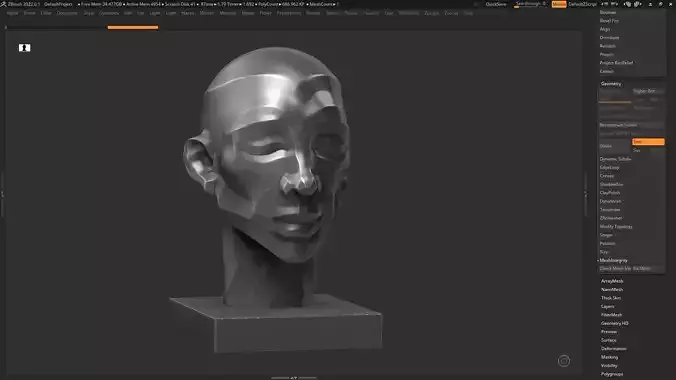 human head modern sculpture 3d print model 120 3D print model