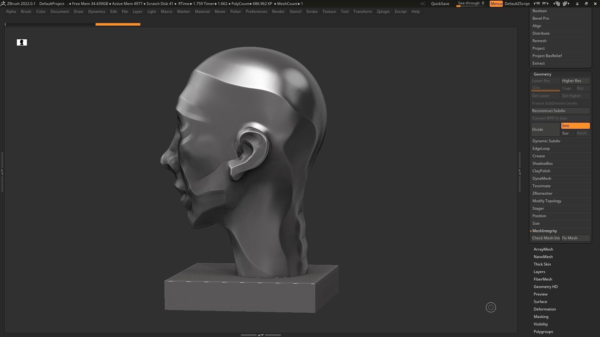 human head modern sculpture 3d print model 120 3D print model_8