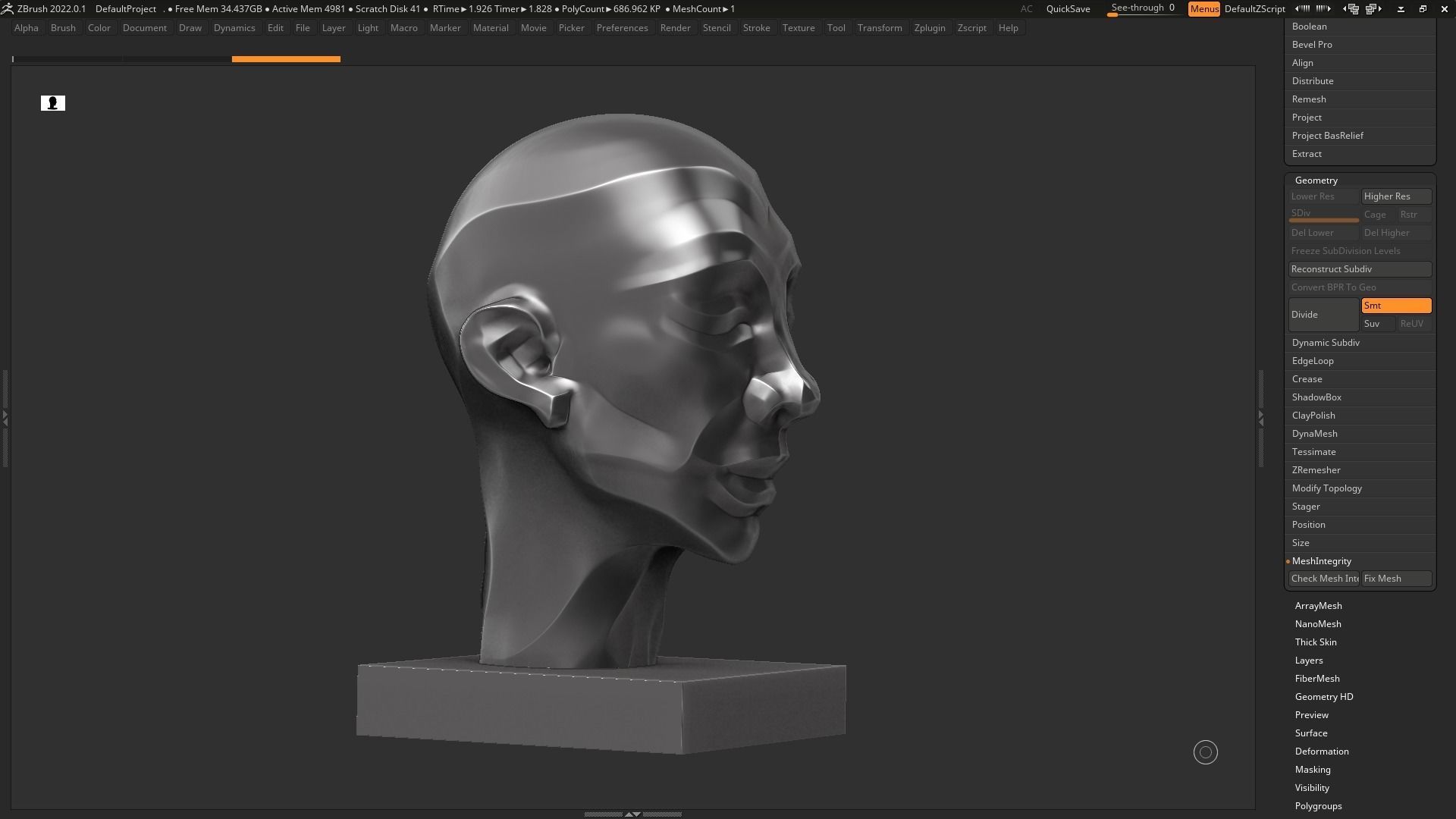 human head modern sculpture 3d print model 120 3D print model_4