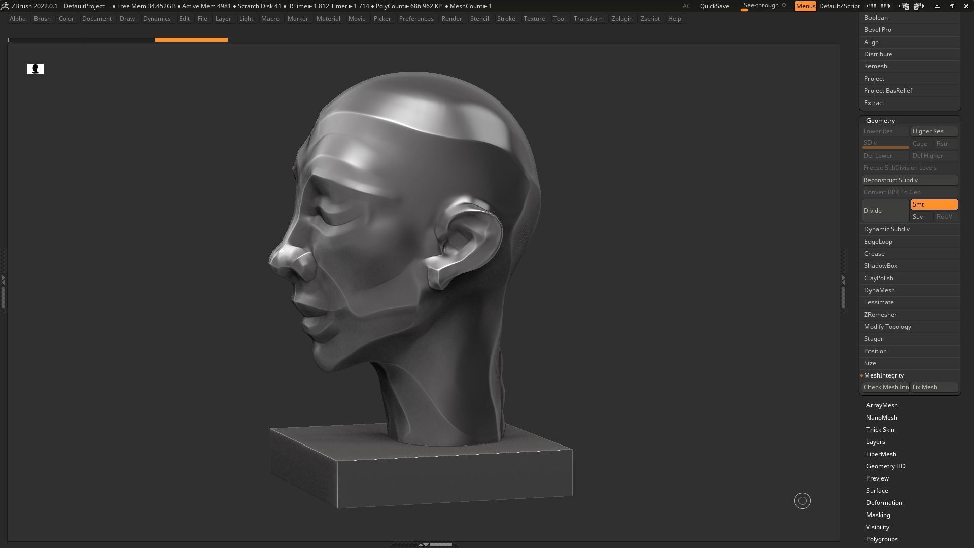 human head modern sculpture 3d print model 120 3D print model_9
