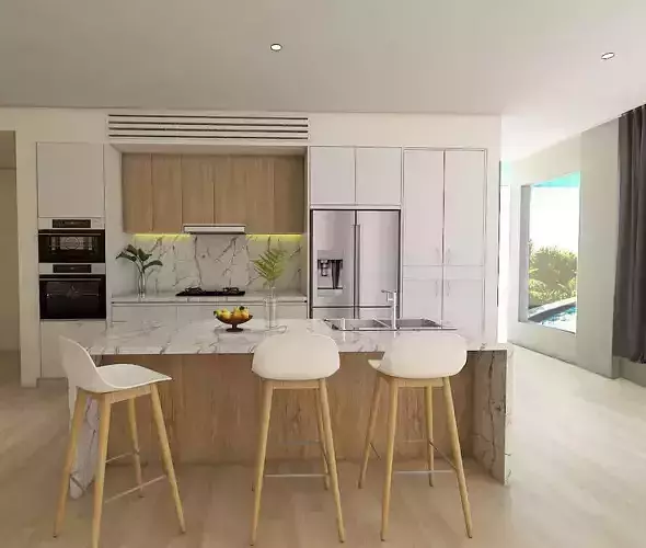 Modern Kitchen with Vray 2 Material Edit Ready
