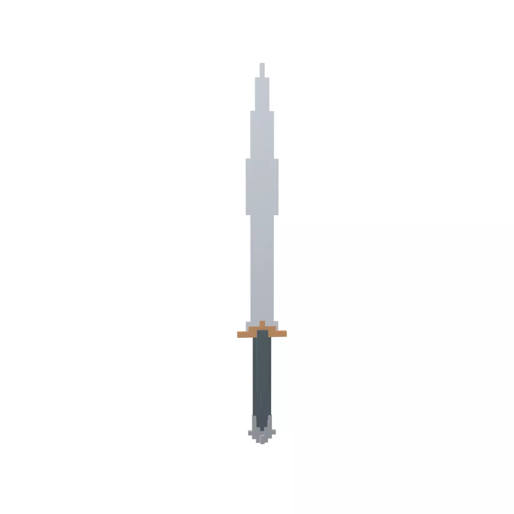 Voxel Sword v1 001 Low-poly 3D model_0