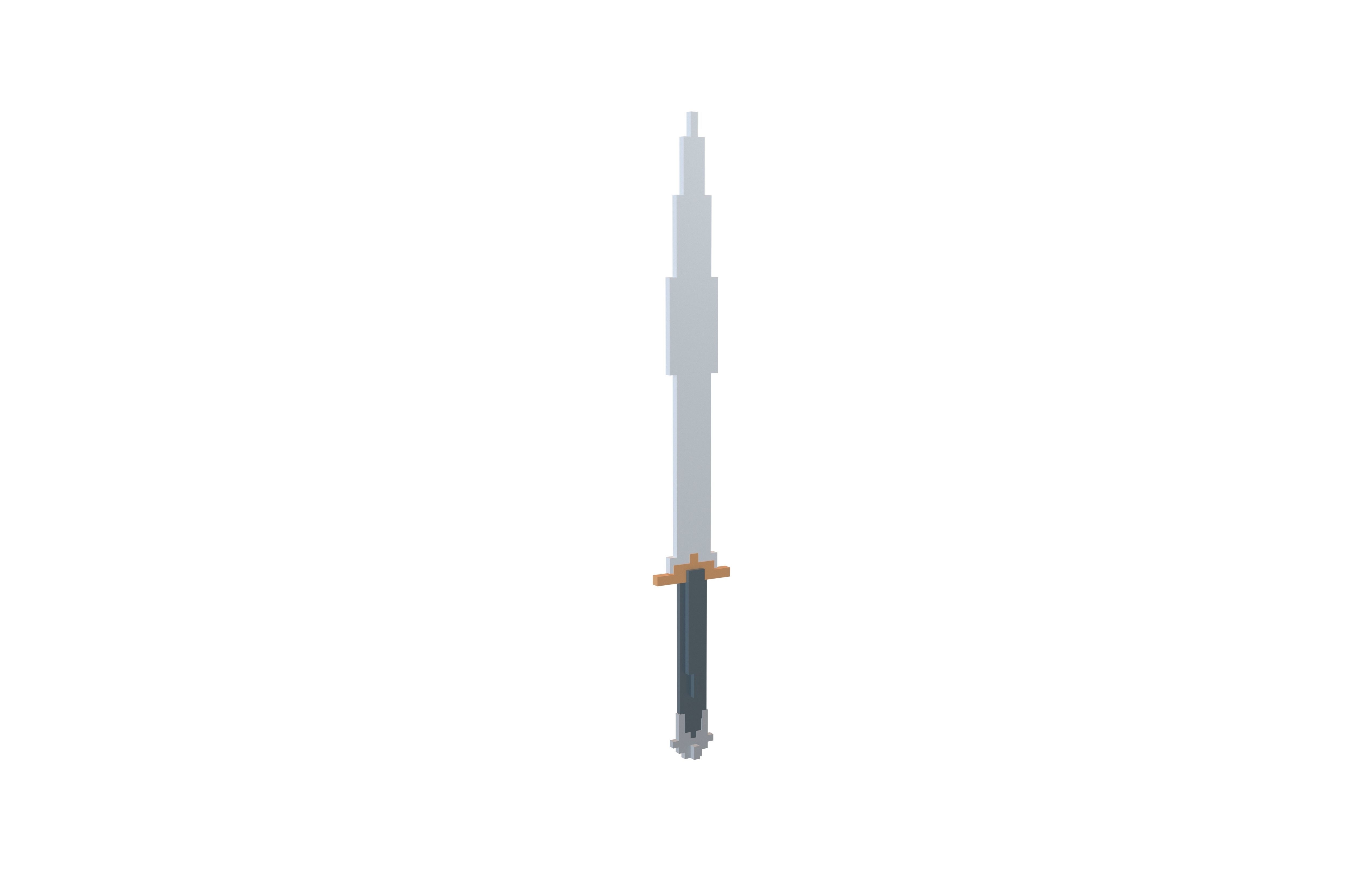 Voxel Sword v1 001 Low-poly 3D model_1