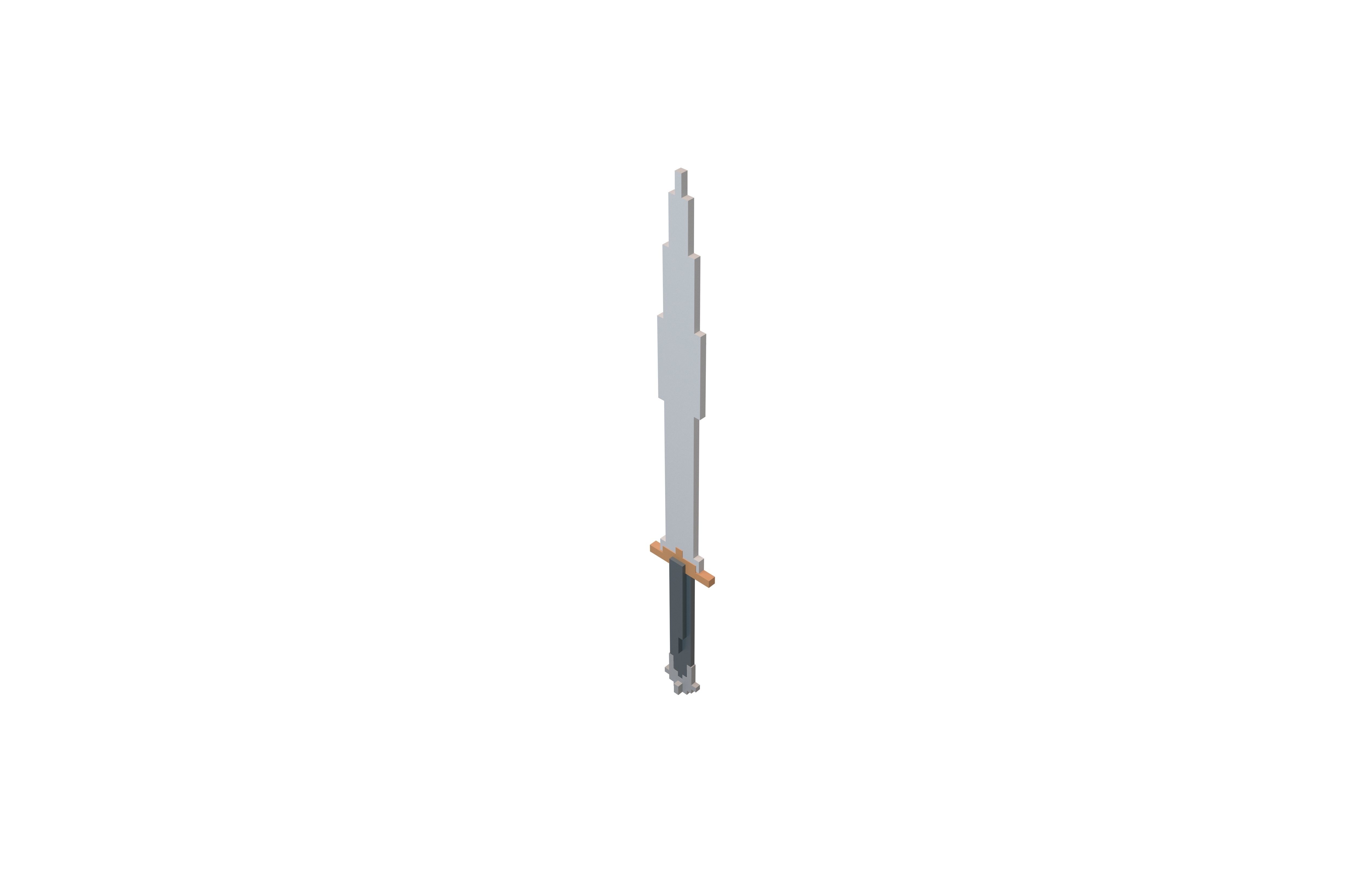 Voxel Sword v1 001 Low-poly 3D model_2