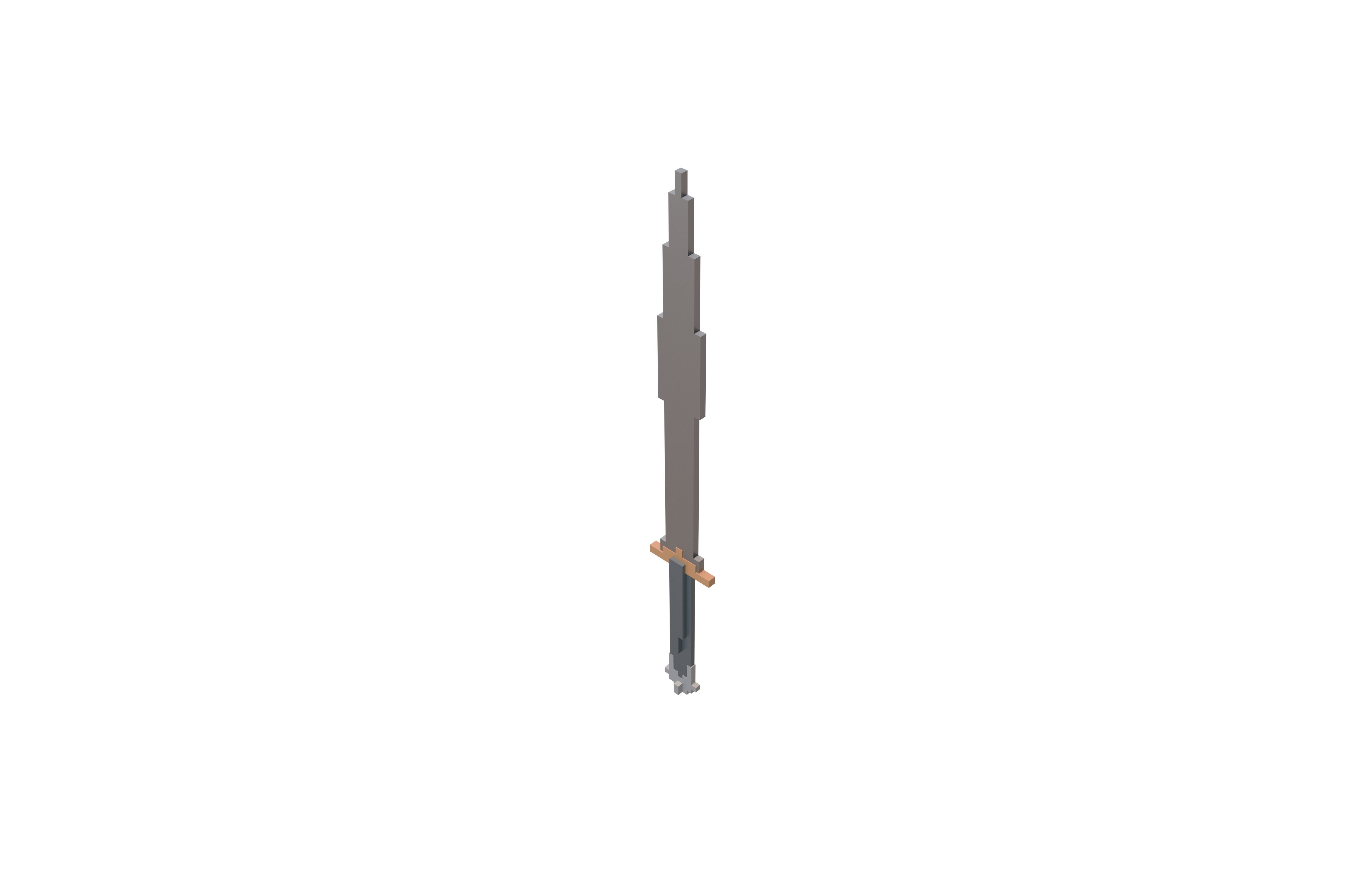 Voxel Sword v1 002 Low-poly 3D model_2