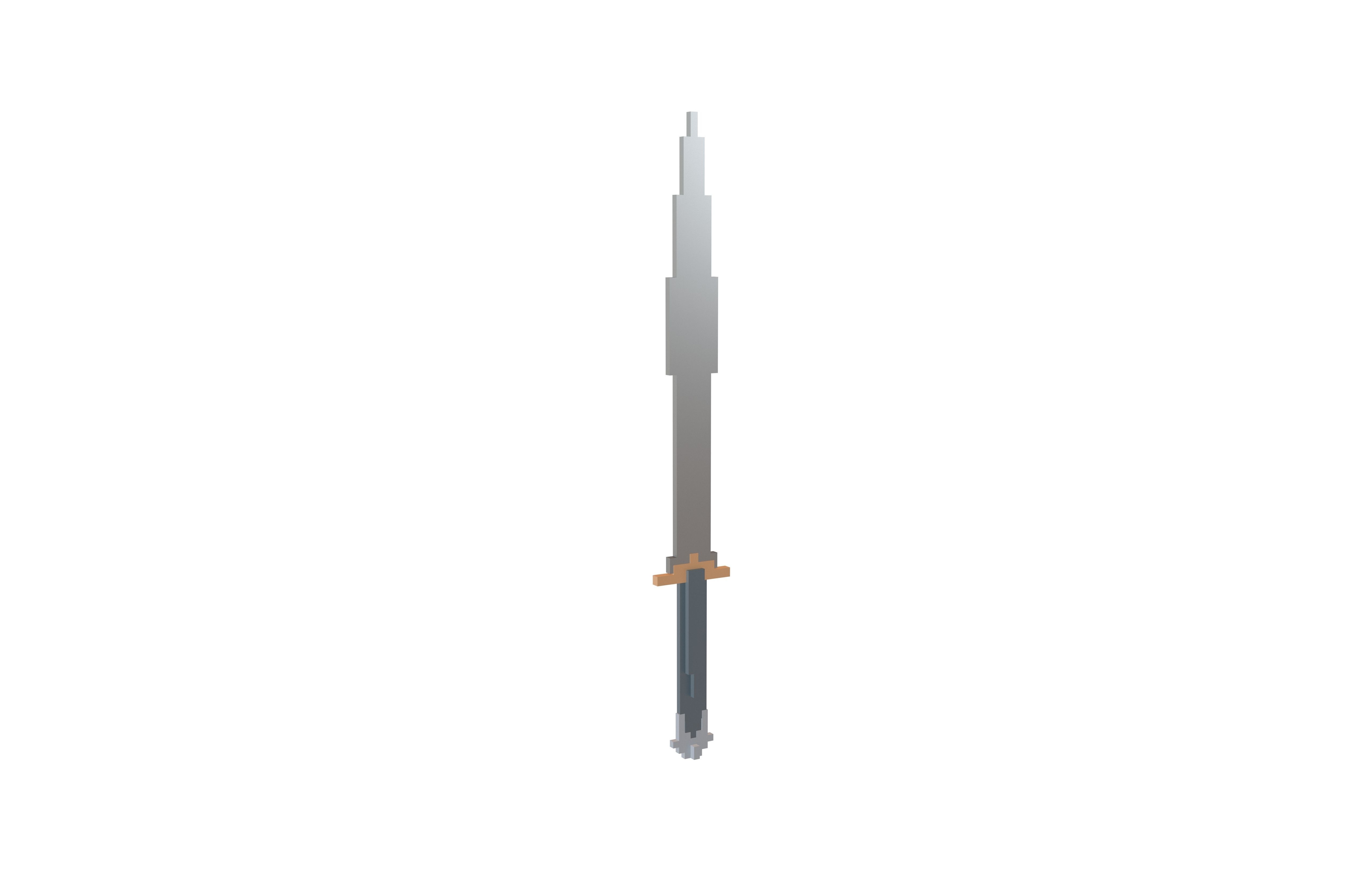 Voxel Sword v1 002 Low-poly 3D model_1