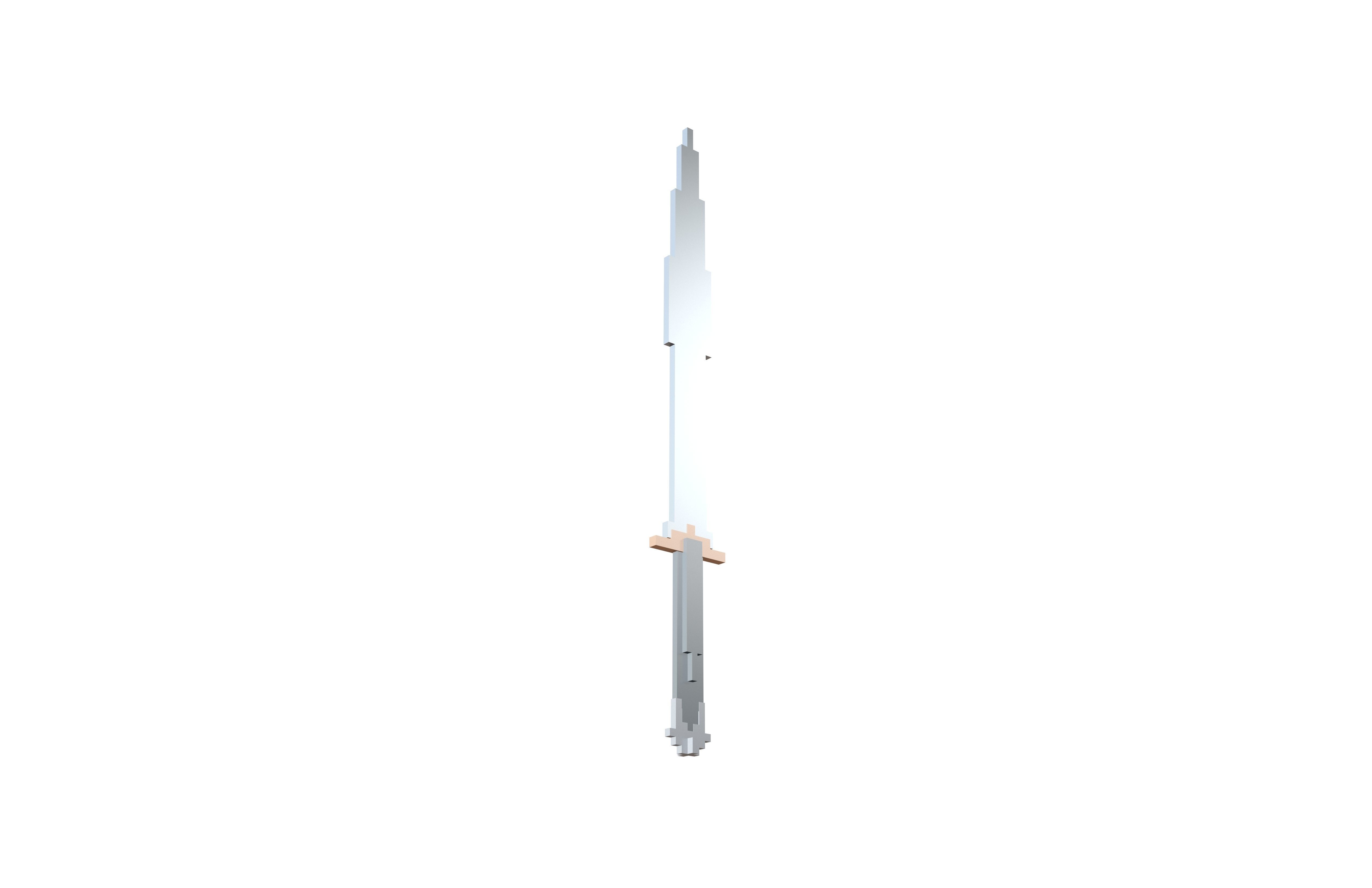 Voxel Sword v1 002 Low-poly 3D model_3