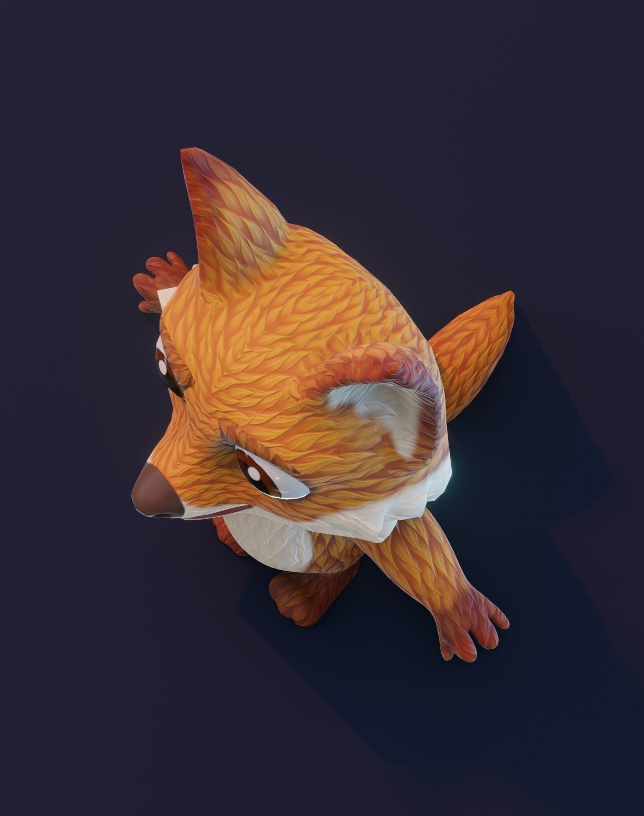 Cartoon Fox 3D Model Low-poly 3D model_9