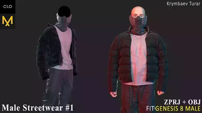 Male Streetwear Nubmer 1 Marvelous Designer project