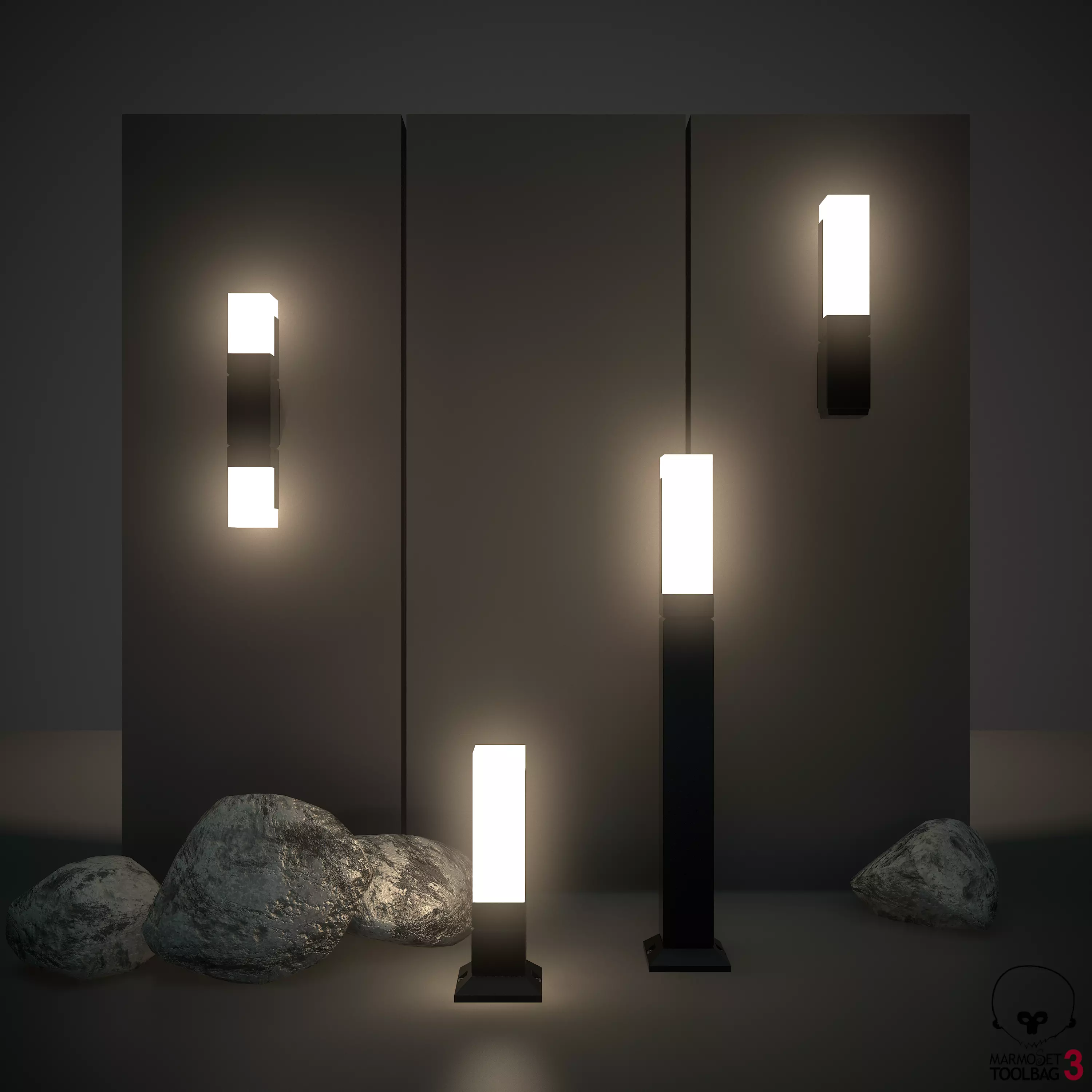 Landscape lighting Pack PBR 3D model