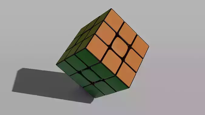 Rubik cube 3x3 low poly