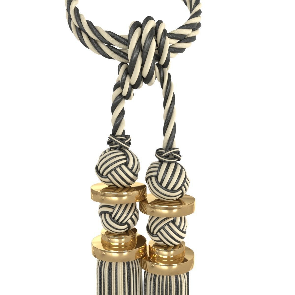 Curtain tassel tieback twisted rope 3D model_1