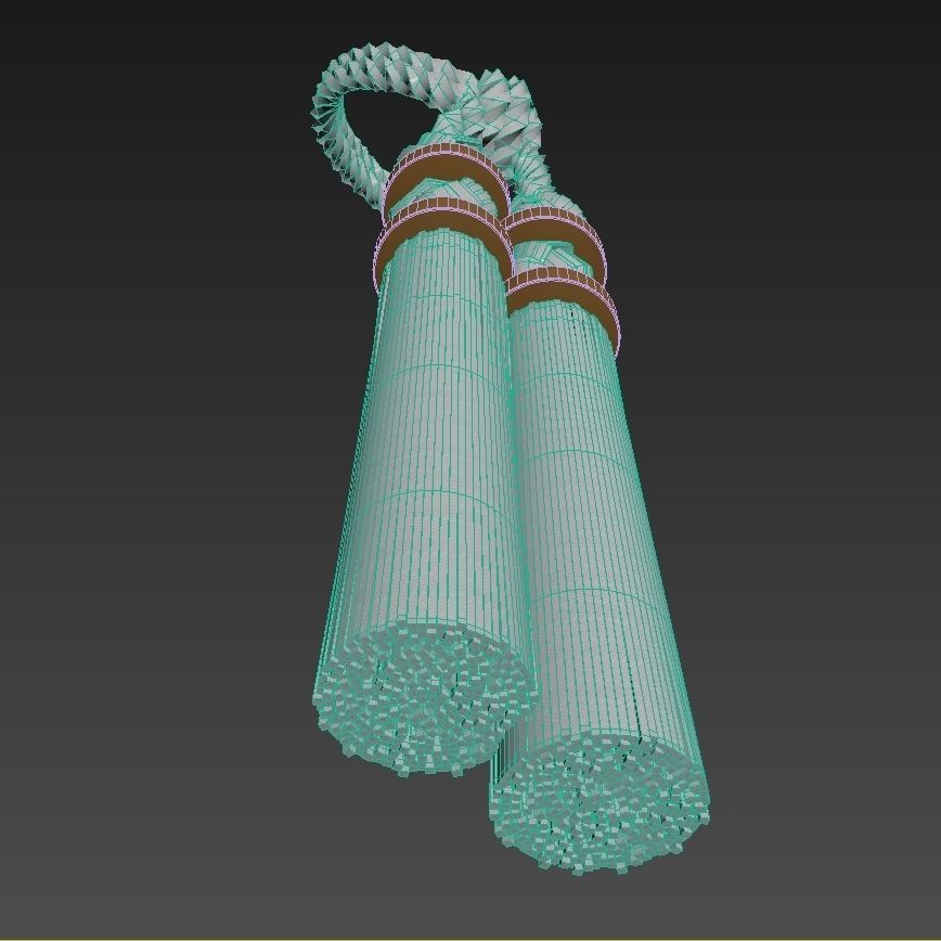 Curtain tassel tieback twisted rope 3D model_6