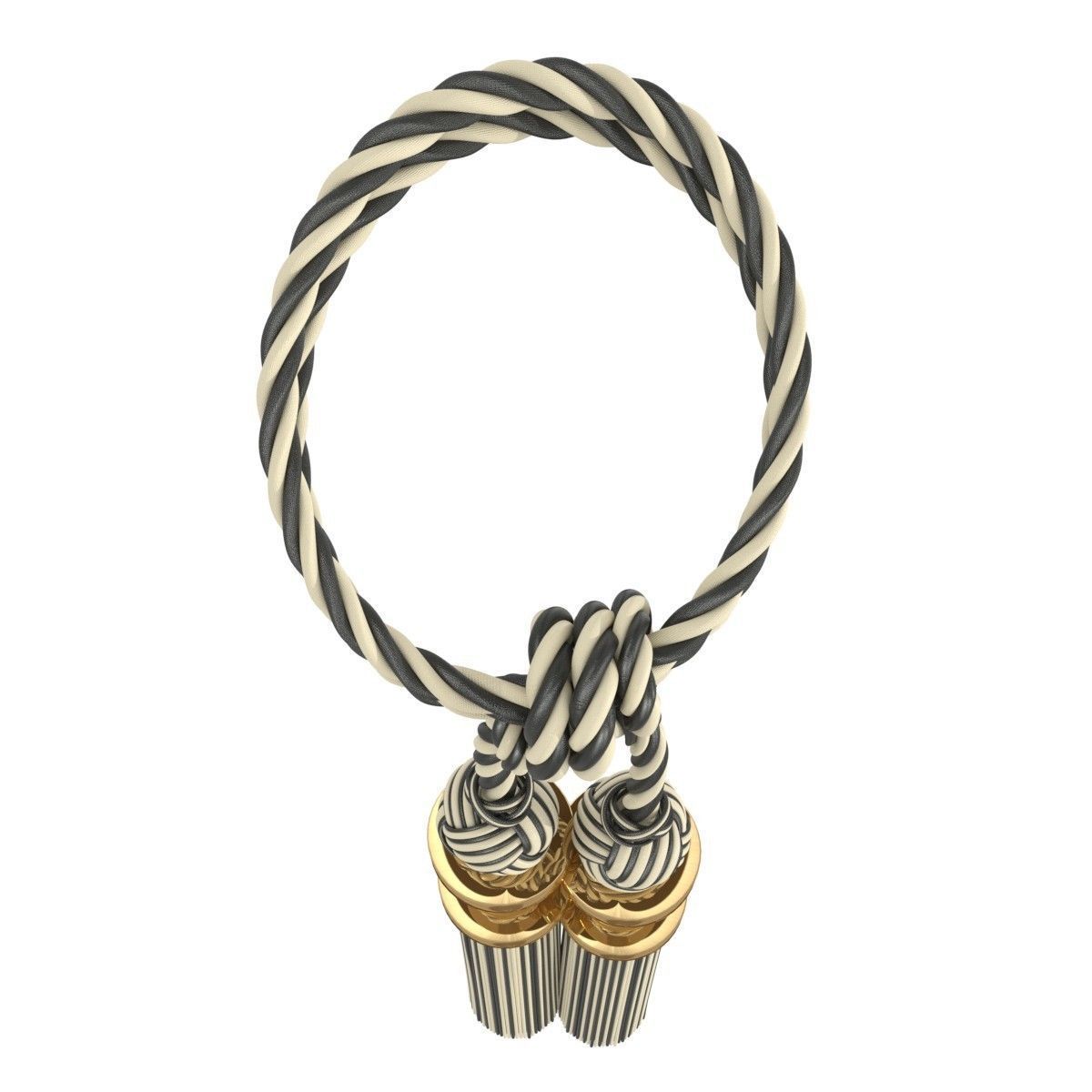 Curtain tassel tieback twisted rope 3D model_4